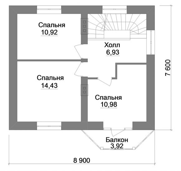 Двухэтажный дом 88 м2 А -016. Фото 6